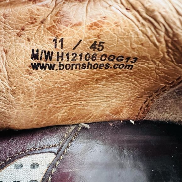 Born Brown Worn Distressed Leather Lace up Sneakers Dress Shoes - Mens Size 11 - Picture 8 of 8